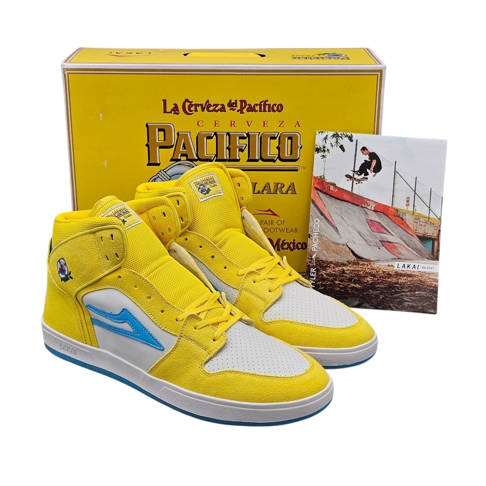 Lakai x Pacifico Men's Size 14 US Telford High Yellow Skate Sneakers Shoes NIB